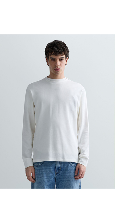 ワッフルコットンロングスリーブTシャツ 詳細画像